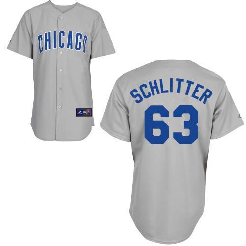 Brian Schlitter #63 Youth Baseball Jersey-Chicago Cubs Authentic Road Gray MLB Jersey